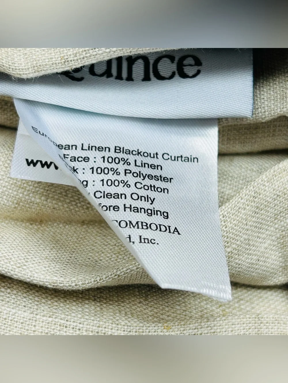 NWT QUINCE Set Of 2 48x108 European Linen True Blackout Curtains Flax 9056